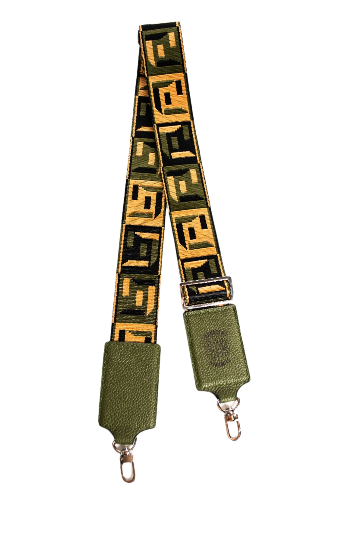 army green handbag strap with togo leather