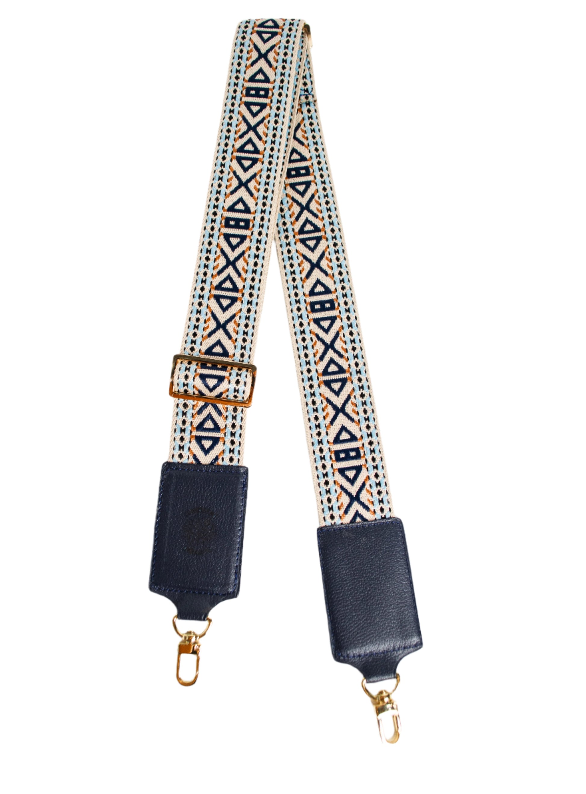 Adjustable handbag strap with gold hardware