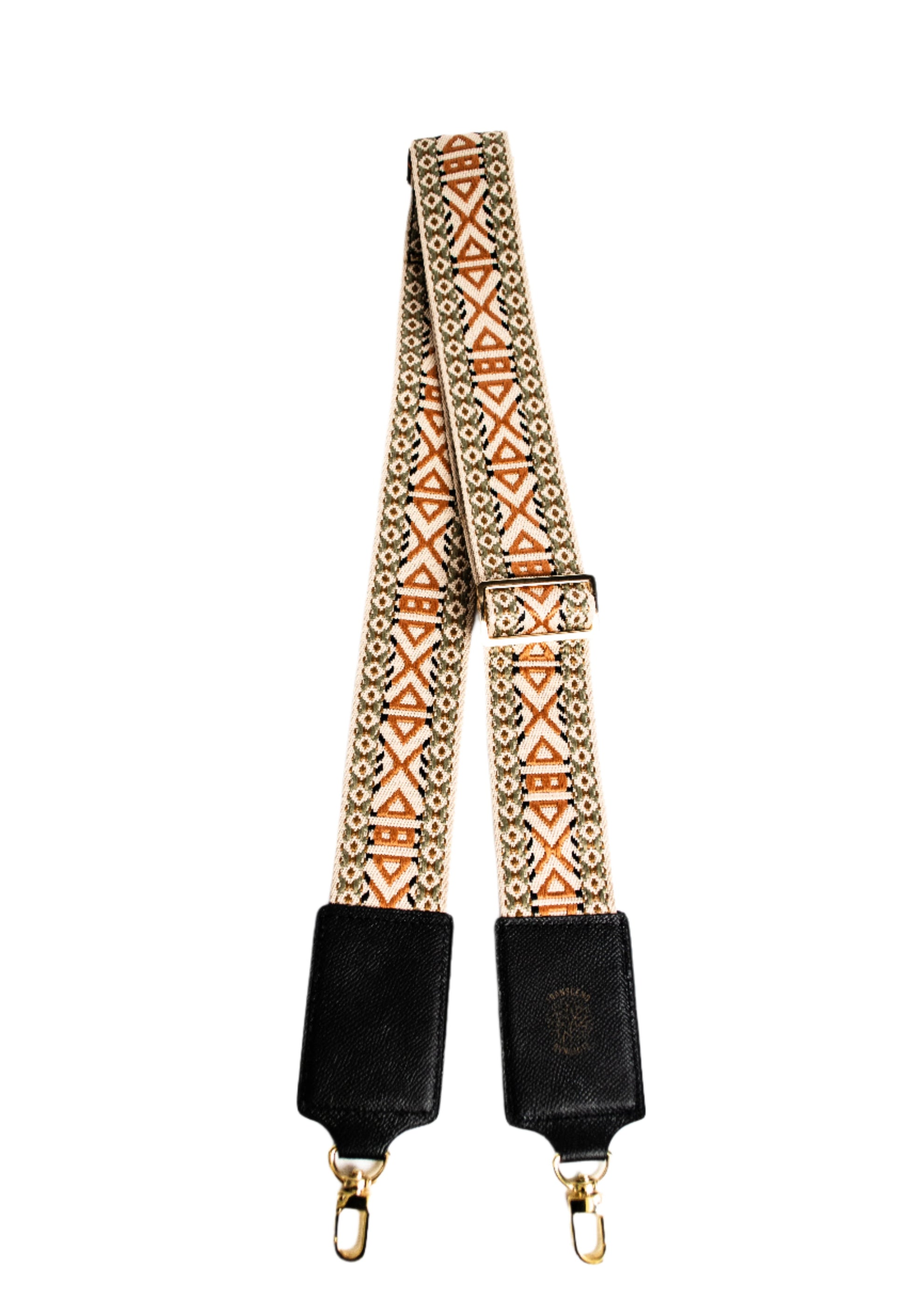 Bohemian style handbag strap with geometric pattern