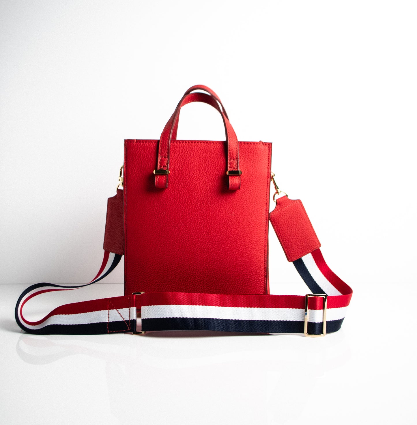 where to buy red white and blue striped handbag strap with gold hardware