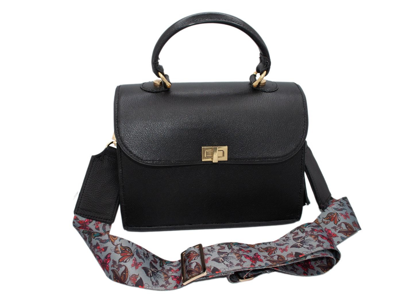 Lili Black Leather Handbag